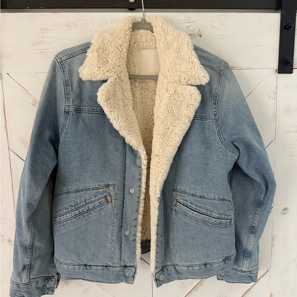 MOTHER Denim Jacket with Sherpa Lining in size XS